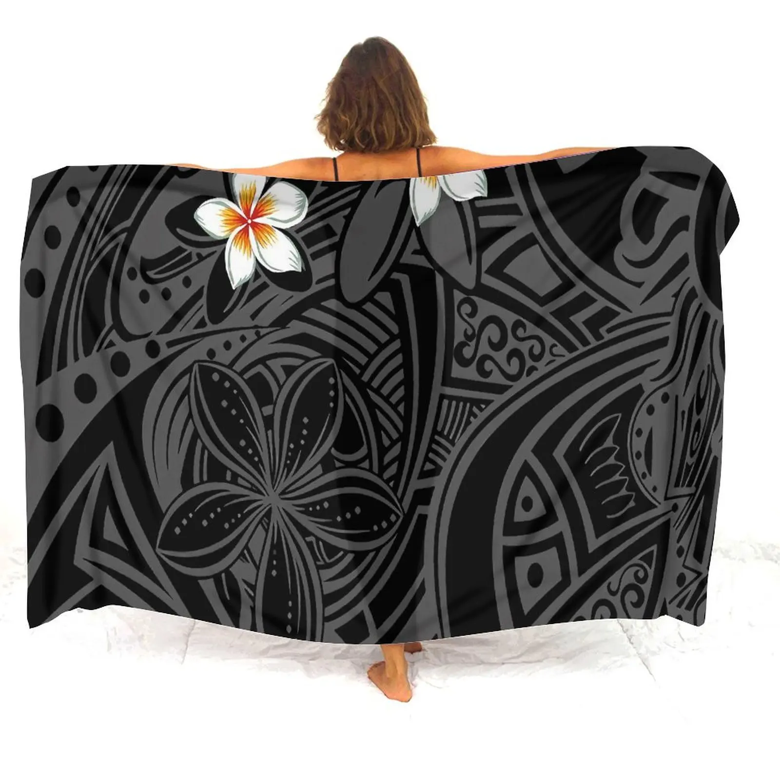 สตรีเกาะ Sarong Retro ดอกไม้ที่กําหนดเองบิกินี่ Cover Upswimsuit ผู้หญิง Sarong Polynesian เสื้อผ้าฤดูร้อนชายหาดผ้ากระโปรง