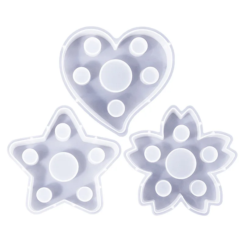 Silicone Moulds Star Candlestick Molds Five-Pointed Star Holder Silicone Molds DIY Concrete Castings Mould