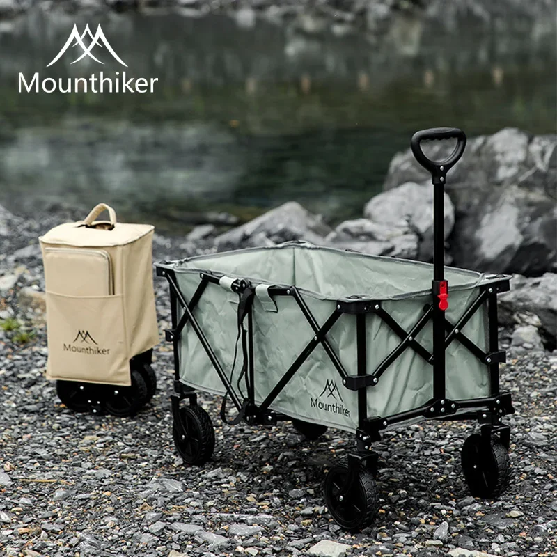 

Outdoor New Green Card Campground Cart Folding Universal Wheels with Bearings Push-pull Easy to Store