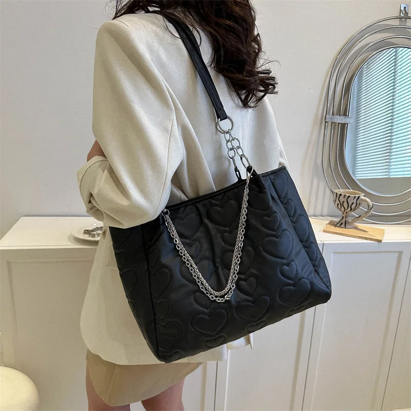 Girls Bag Chanins Pearl High-Capacity Shoulder Bag Handbag Pures And Bags Crossbody Women Bag Solid Zipper Soft Shopping Bag