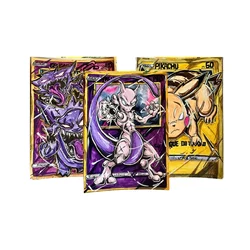 Pocket Monsters Mewtwo Gengar Painting Style Animation Characters Flashcards Anime Classics Game Collection Cards Toy Gift