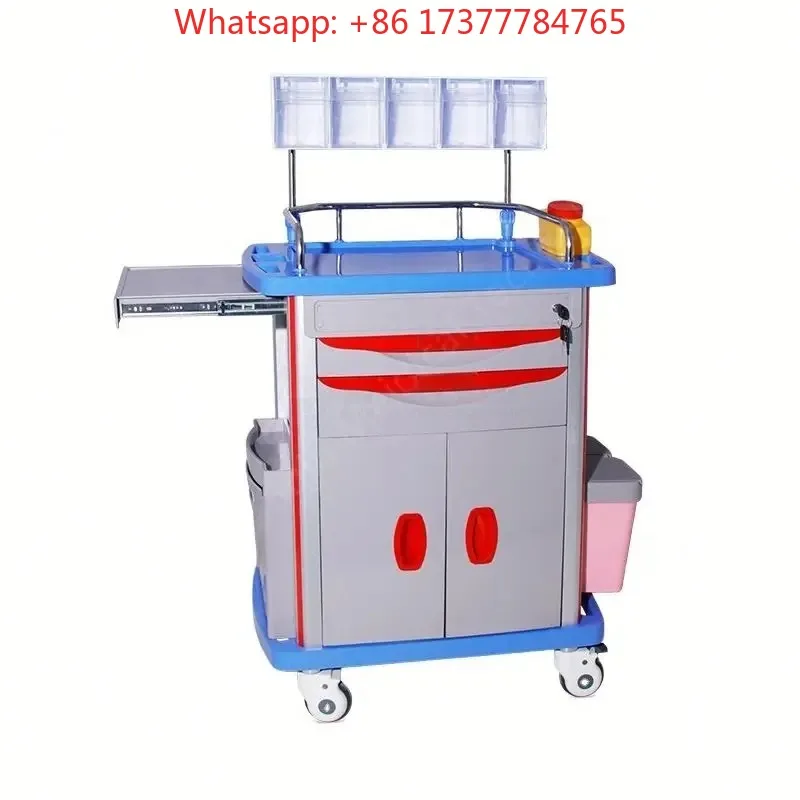 New  SY-R058 Hospital Clinic Emergency Medicine Emergency Trolley with Drawers Trolley Tray ABS Treat Nursing Medical Cart