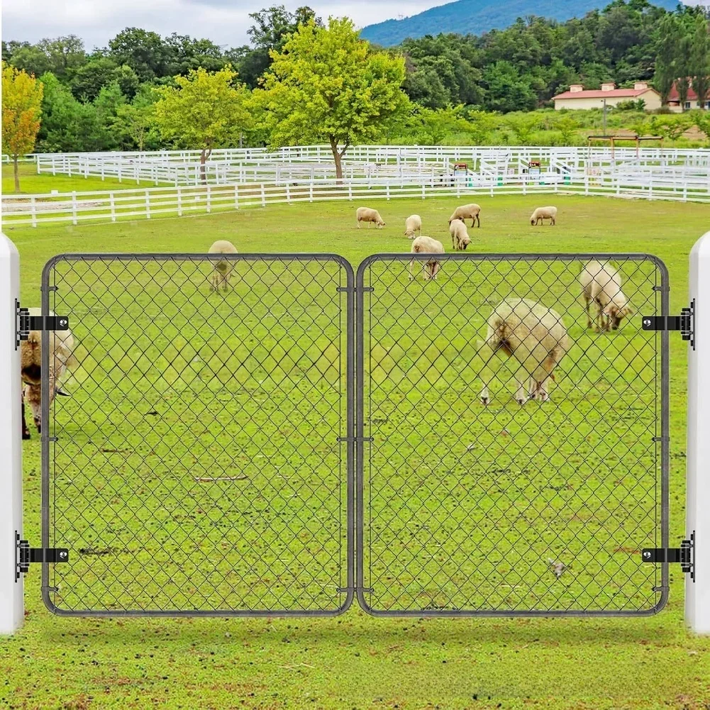 Heavy Duty Carbon Steel Farm Fence Hinge Set Rust Resistant Black Silver 35mm Gate Hinges Gate Post Hinge Chain Link