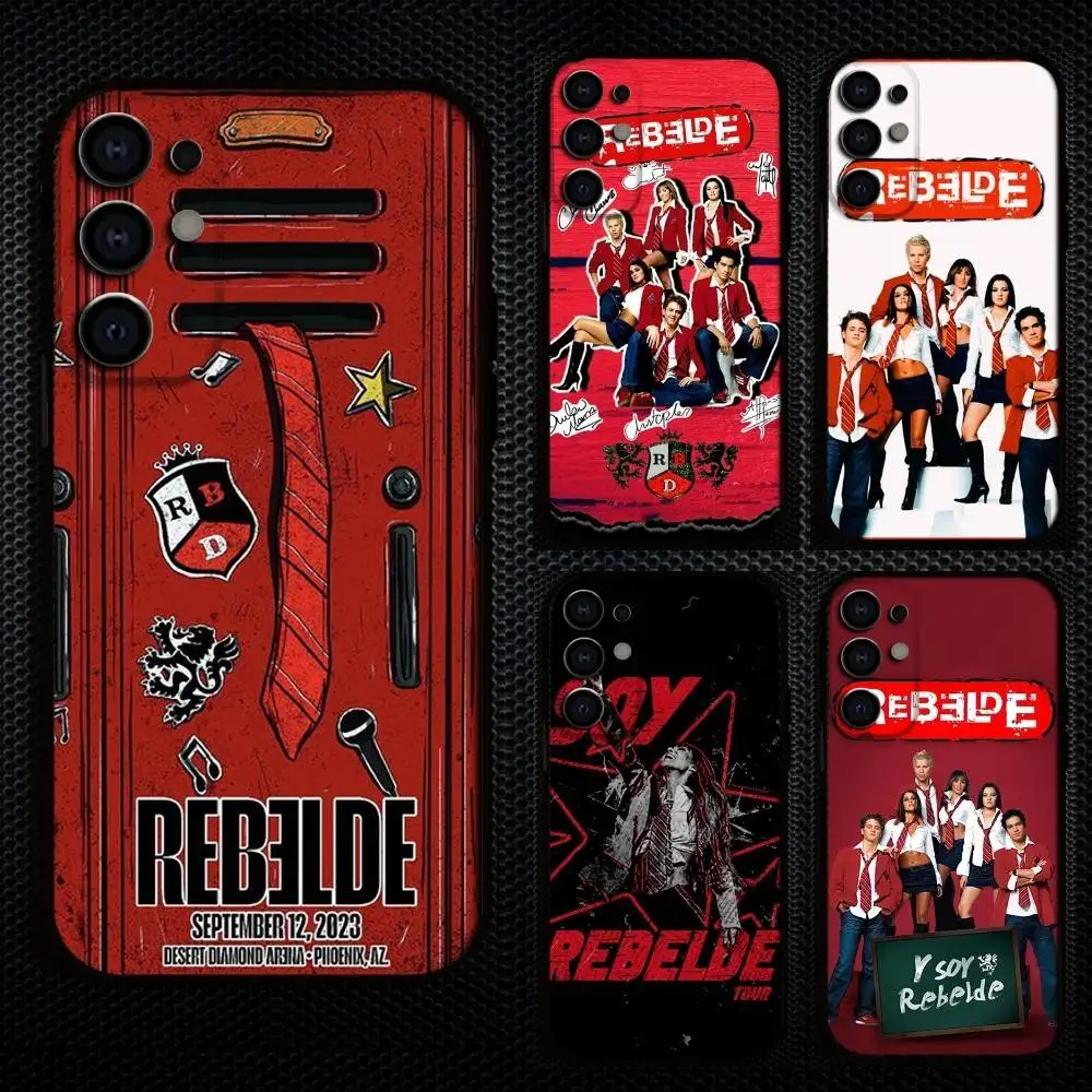 

R-RBD R-Rebelde Phone Case For Samsung S25,S24,S21,S22,S23,S30,Ultra,S20,Plus,Fe,Lite,Note,10,9,5G Black Cover