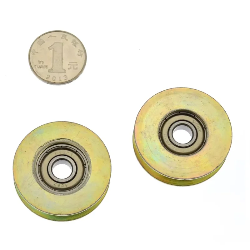 1Pc 8x40x10 scanalatura rullo ruota concava a forma di U ruota guida fune metallica in acciaio che passa attraverso la ruota di sospensione della ruota metallica