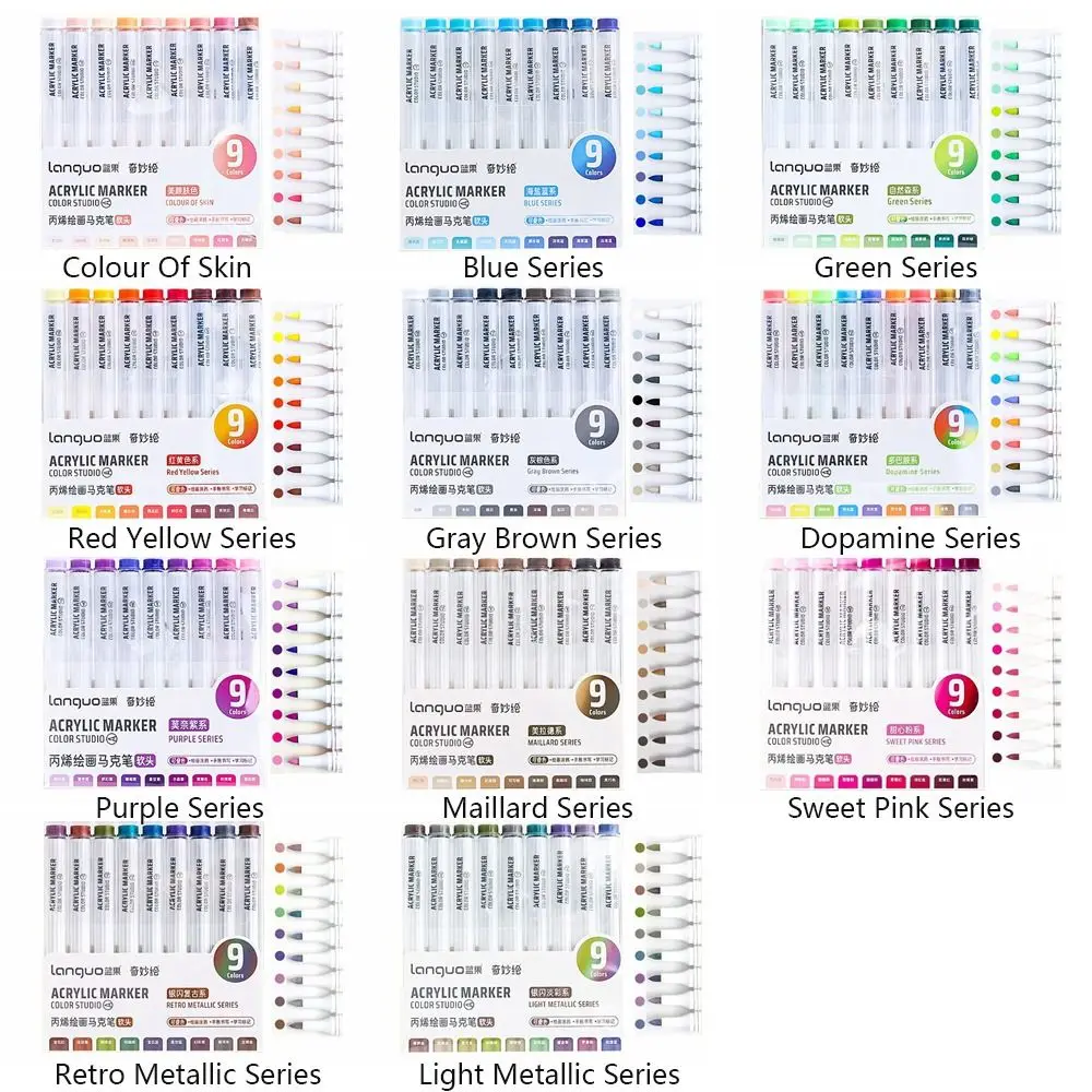9-kolorowy marker artystyczny artykuły papiernicze rysunek/malowanie/graffiti artystyczne długopisy filcowe możliwość układania w stosy kolorowe konto ręczne pisanie kolorowy długopis