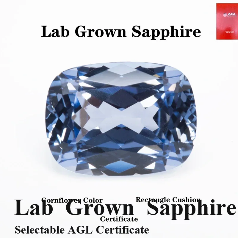 

Выращенный в лаборатории сапфир, прямоугольная форма подушки, цвет морщинистая VVS1, сделай сам, расширенные подвески, материалы для изготовления ювелирных изделий, сертификат