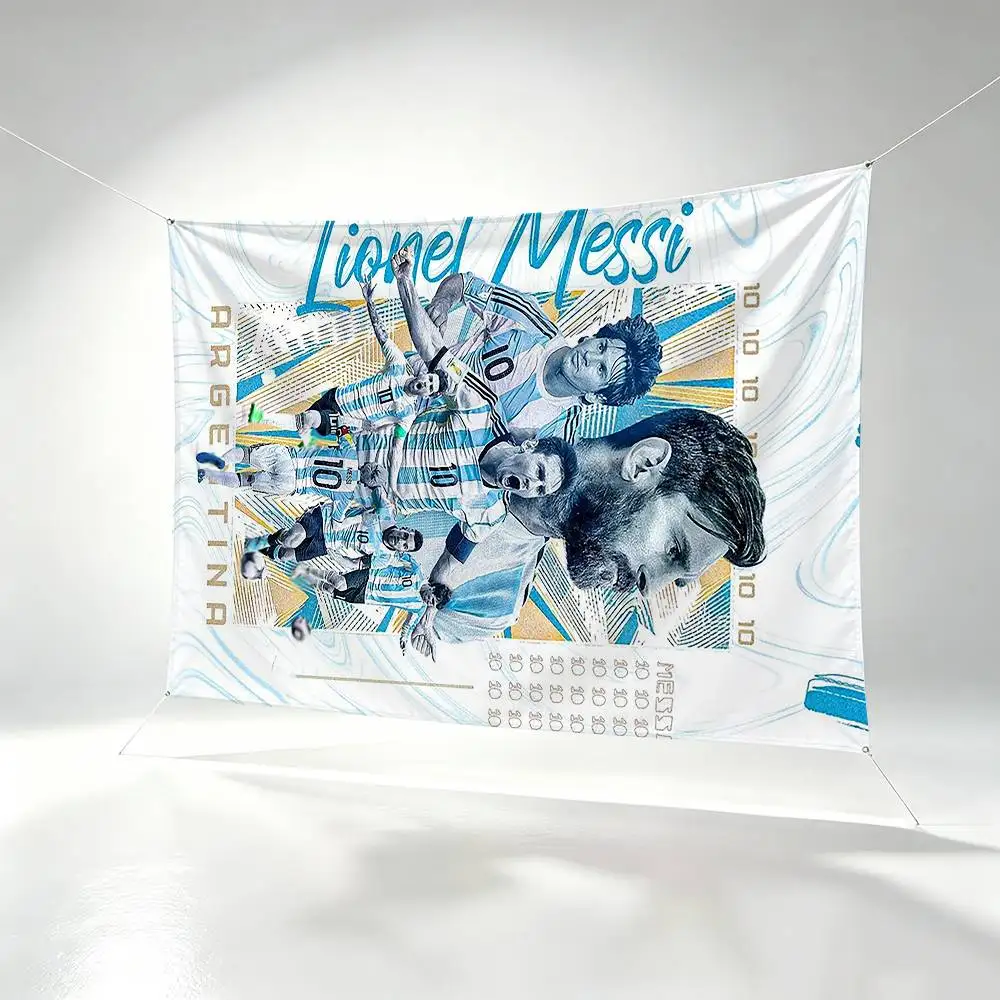 Argentina Football M-Messi  Flags Wall Hanging Background Art Banner for Bedroom Home Outdoor Decor
