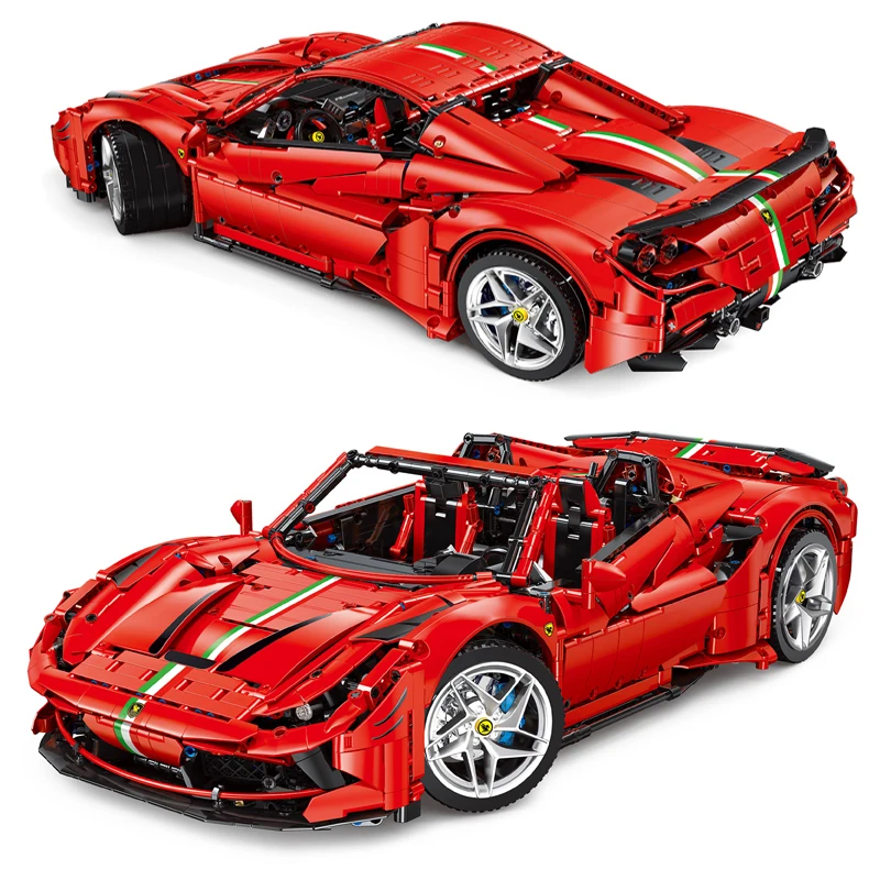 2023new 1:8 MOC RC Sports Car F8 Building Blocks Bricks Model Technician Construction Set Toys for Boys Christmas Gift