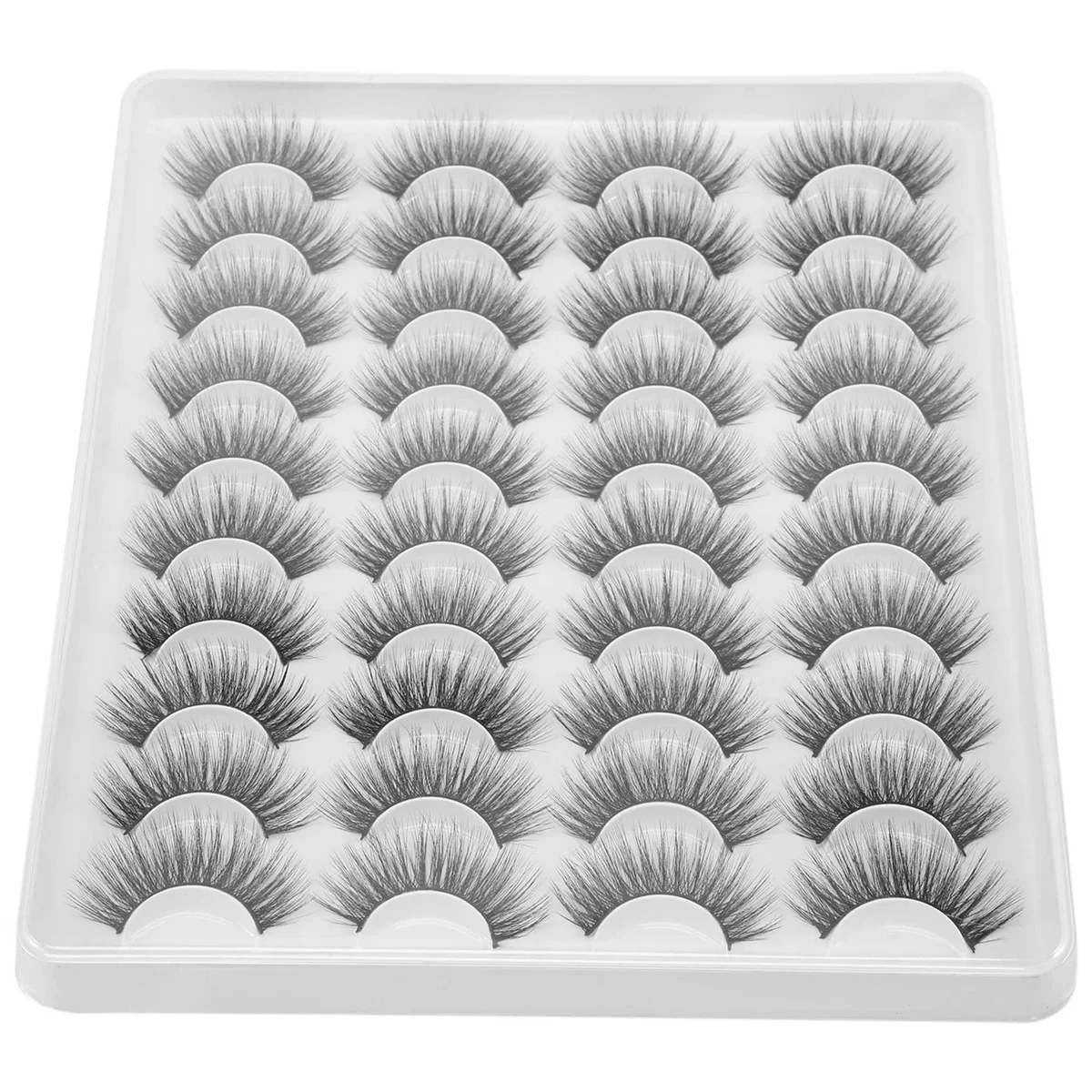 ONGE 20 Pairs 3D Chemical Fiber Lashes Natural False Eyelashes Dramatic Volume Fake Lashes Makeup Extension Eyelashes