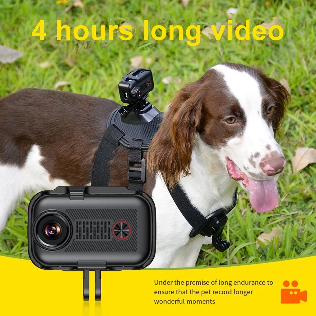 Black Mini Pet Camera With Clip 1200mAh Battery Lasting 240 Minutes Wireless Collar Camera Sport Cam