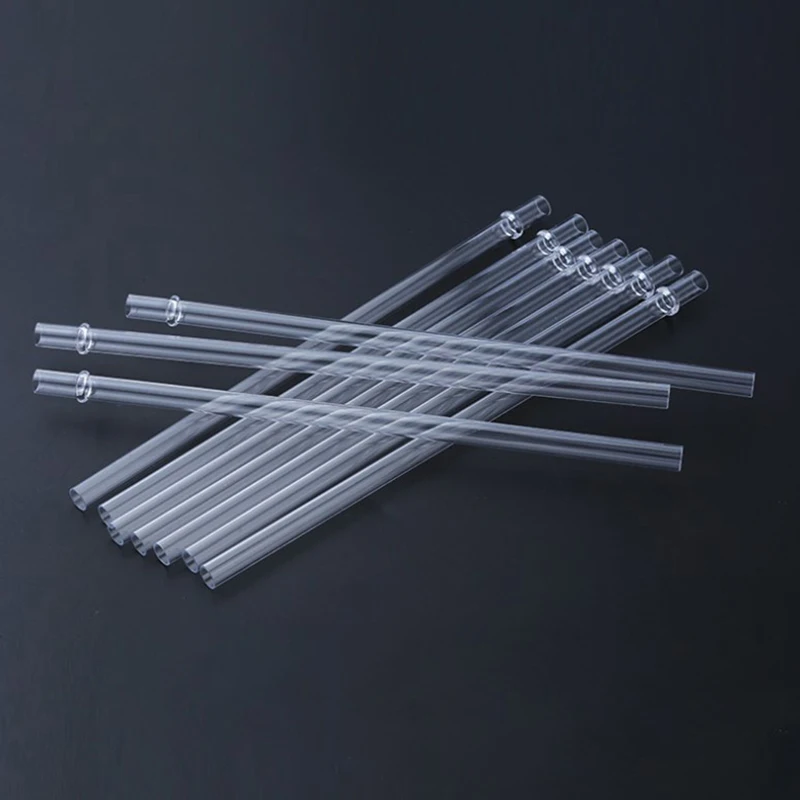 10Pcs Clear Buckle Straws Rigid Reusable Straws For Mugs Drinking Accessories