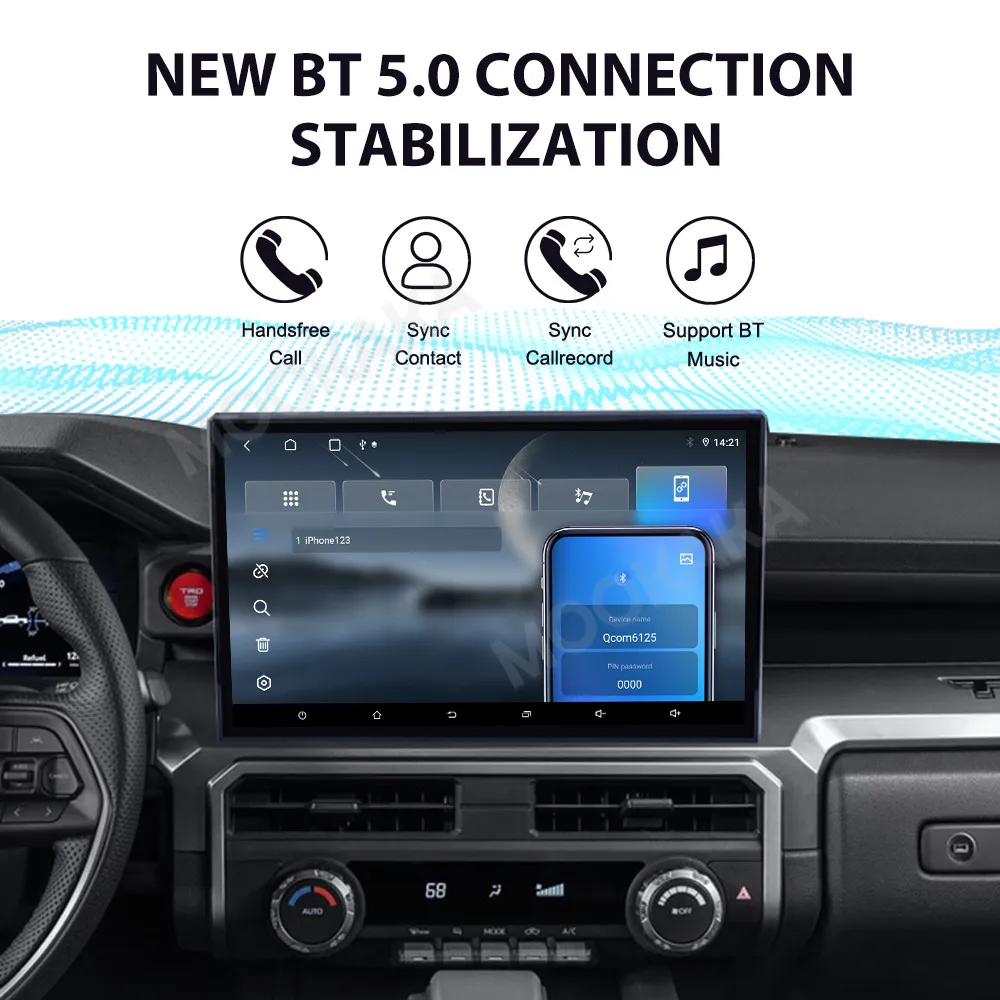 Android Smart HD Radio For Toyota Tacoma 4 Runner 2024 2025 GPS Automotive Multimedia Navigation Car Stereo Receiver Head Unit