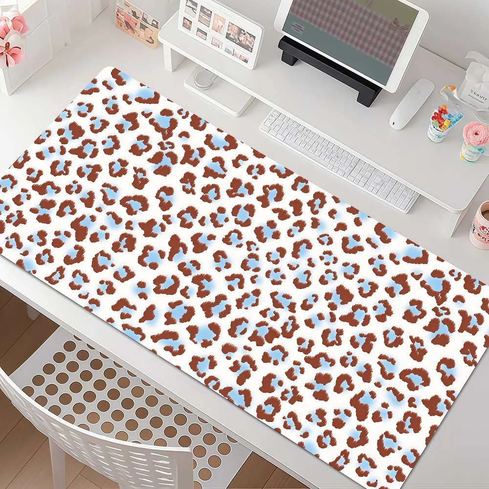 Fashion Leopard Print Mouse Pad Anti Slip Rubber Edge Locked Thickened Laptop Gaming Desk Mat