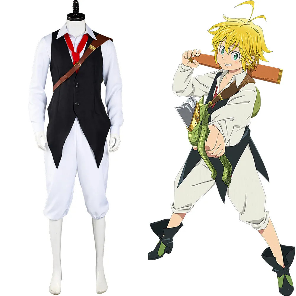 The Seven Deadly Sins Cosplay Meliodas Cosplay Costume Shirt Pants Outfits Full Suit