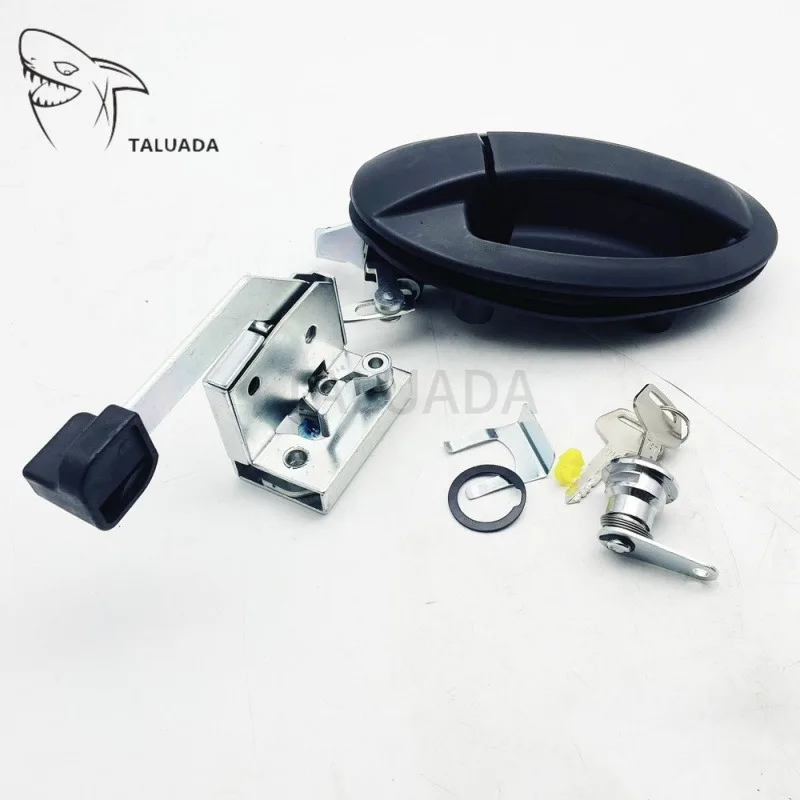 Durable Cab Door Lock Assy For PC50-6 PC60-6 Excavator Cabin Door Lock Inner Outer Handle Lock Block Cylinder 6 Months Warranty