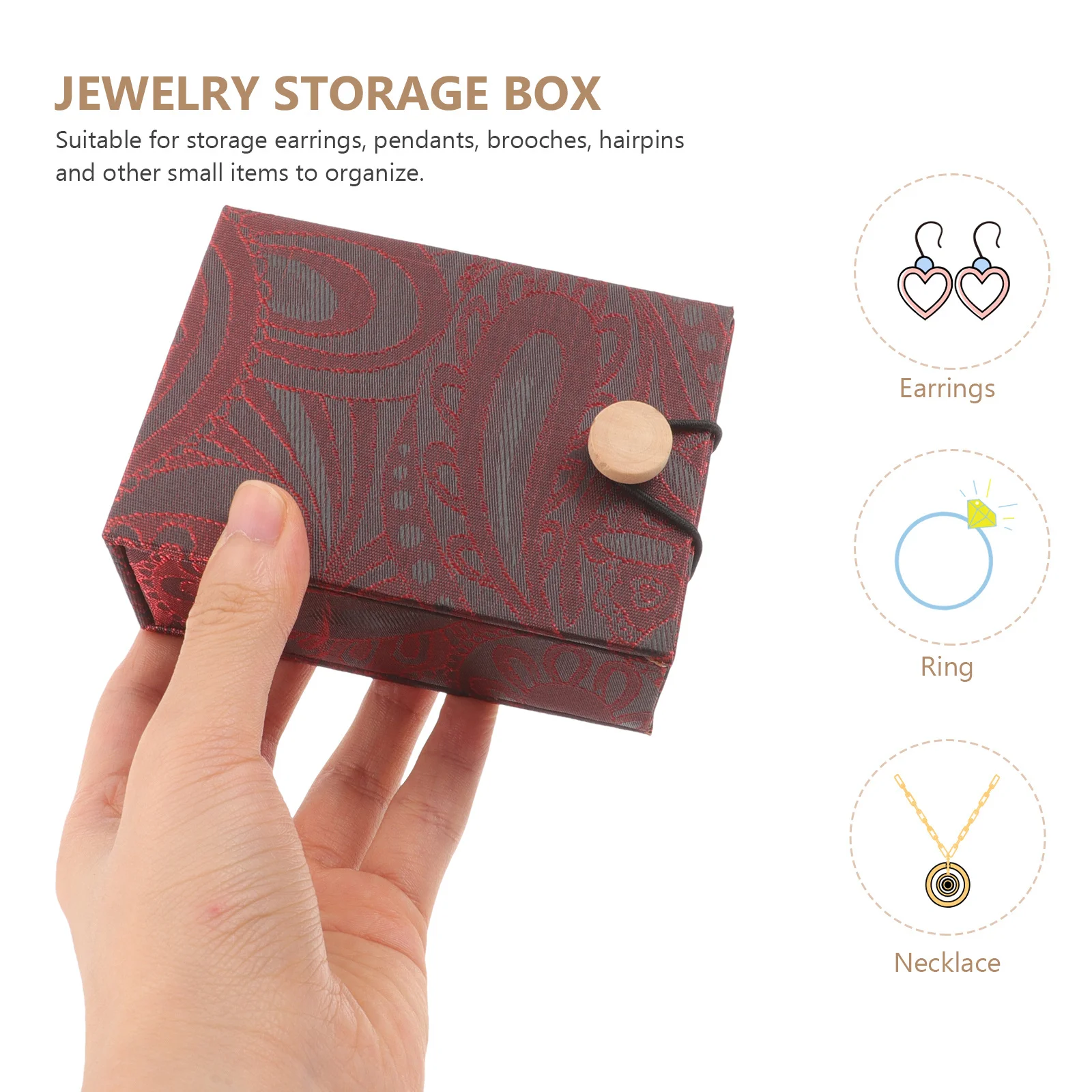 

Vintage Style Jewelry Box Decorative Trinket Storage Gift Packaging Container Small Portable Gift Box For Bracelet Necklace Ring