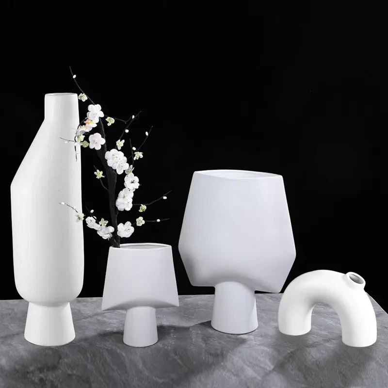 Creativity Ceramic Vase Flower Pots Decorative Living Room Decoration Artificial Flowers Floral Arrangement Nordic Home Decor