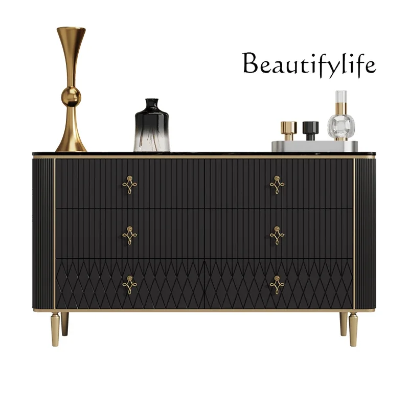 O Minimalist Chest Cabinet, Bedroom Drawer Storage Cabinet, Modern Minimalist Door Cabinet, Living Room Rock Slab TV Cabinet