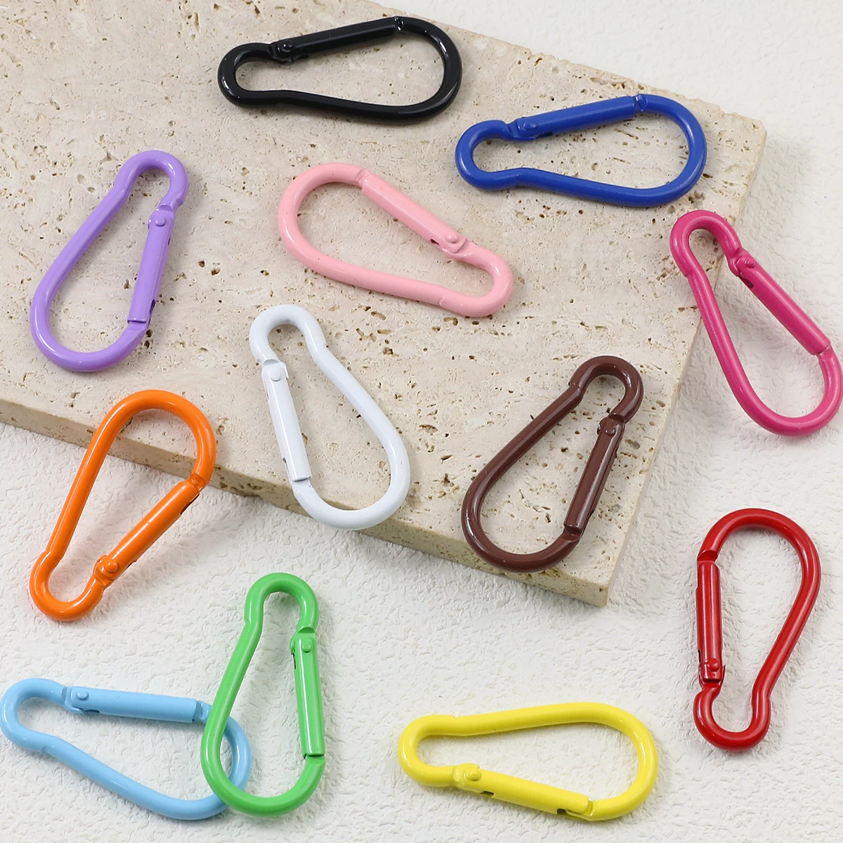 3~9PCS 22*47MM Baking Varnish Colour Zinc Alloy Spring Mountaineering Buckle For Making Keychain Pendant DIY Jewelry Accessories