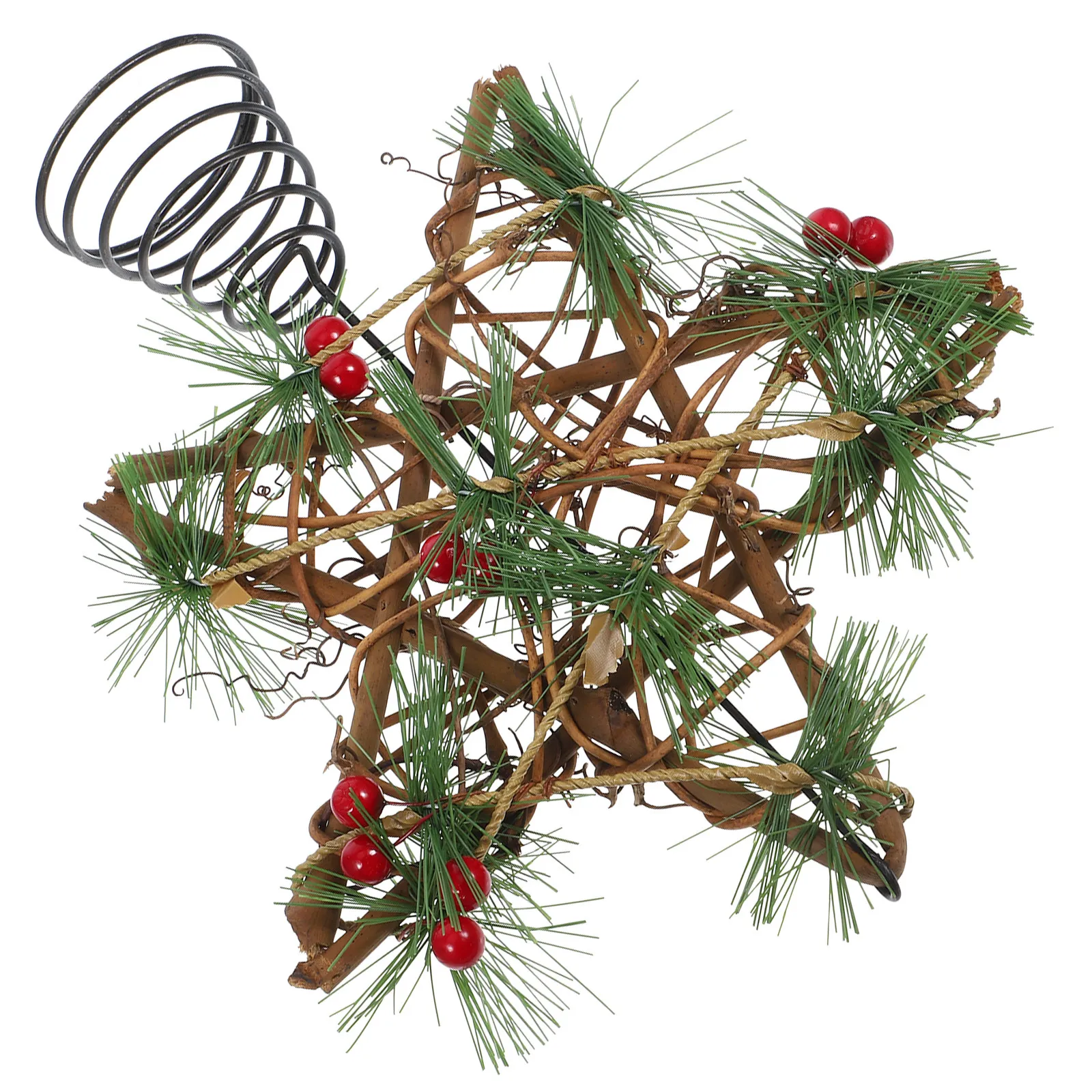 Star Tree Topper - Ahşap Noel Yıldızı Ağaç Üstü Süsü,