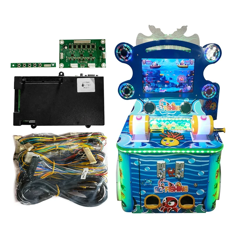 

DIY Arcade Fishing Game Machine Parts Kit With Fishing Joystick Rocker Catcher With Button And Motherboard With Wires Cable