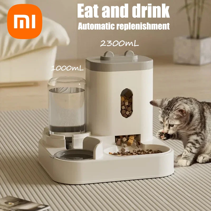 Xiaomi Automatic Cat Feeder Water Dispenser Set 2 In1 Tilted Automatic Pet Food And Water Feeder Gravity Food Feeder And Waterer