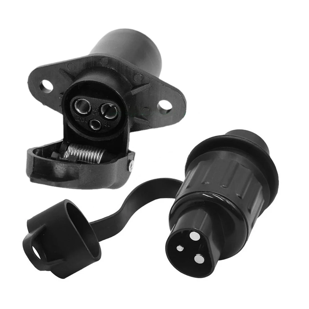 3 Pin Trailer Socket Connector Round 3 Pole Plug-in Trailer Tractor Plug for Electrical Caravan Truck Agricultural Machinery