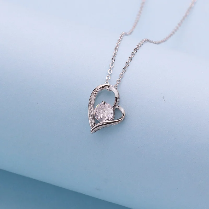 Collar de amor de plata de ley S925 para mujer, suministros de decoración de corazón coreano, regalos de propuesta de dama de honor de boda para invitados, favores de fiesta