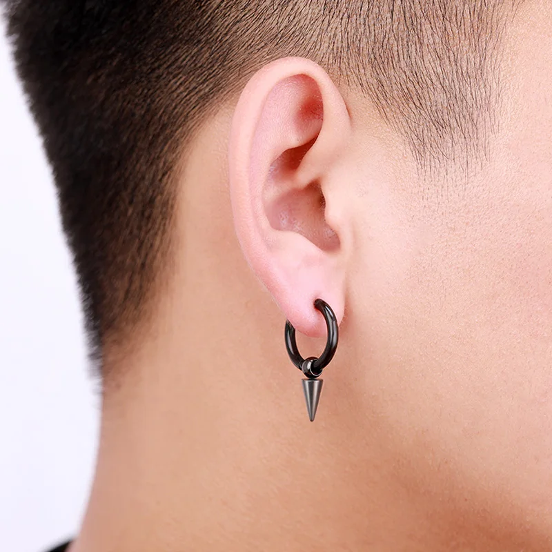 1 زوج أسود اللون سلسلة الصليب قلادة أقراط للرجال/النساء الإبداعية الهيب هوب للجنسين القوطية البوب جمع مجوهرات بسيطة