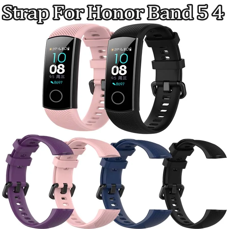 

Strap For Honor Band 5 4 Wristbands Sport Colorful Band Silicone Replacement Bracelet For Honor Band 5 Smart Accessories