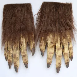 Halloween Wolf Gloves Werewolf Costume Christmas Fingernails Adult Monster Hands Paws Claw for Props Cosplay Party Easter