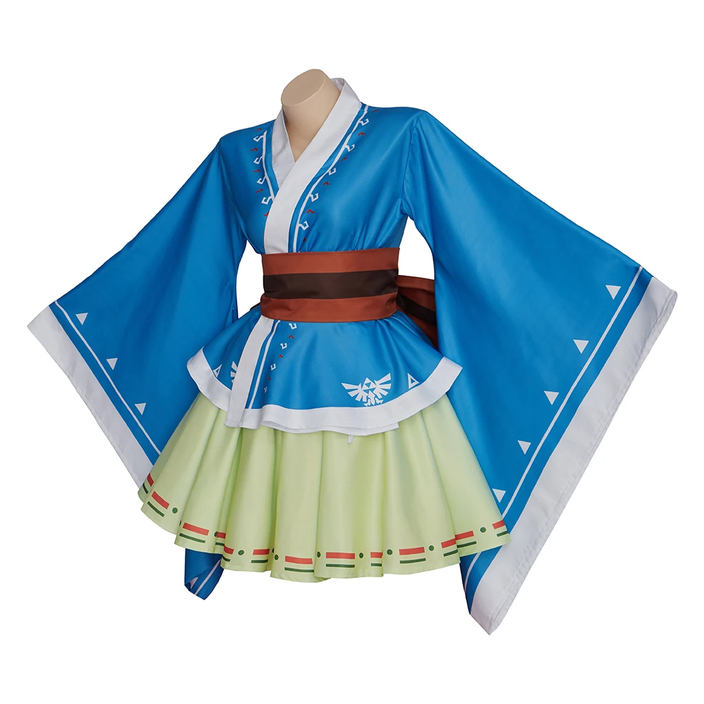 Link Cosplay Game Costume for Women Fancy Lolita Kimono Dress Suit Halloween Party Christmas Carnival Comic Con Uniform