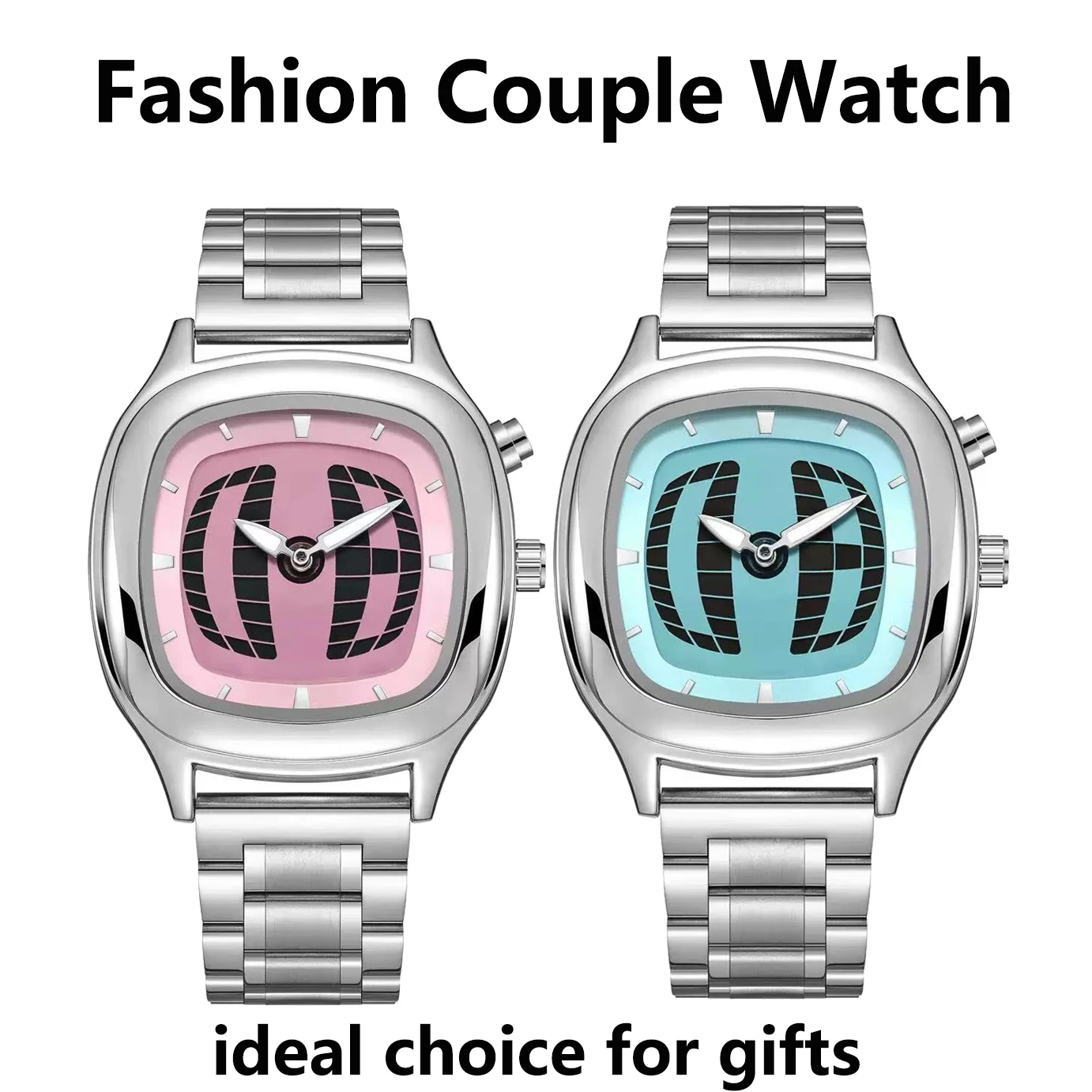 

2026New Design Fashion Retro Steel Belt Dual Display LOVE Watch Trend Quartz Couple Watch ideal Choice For Birthday& Lover Gifts