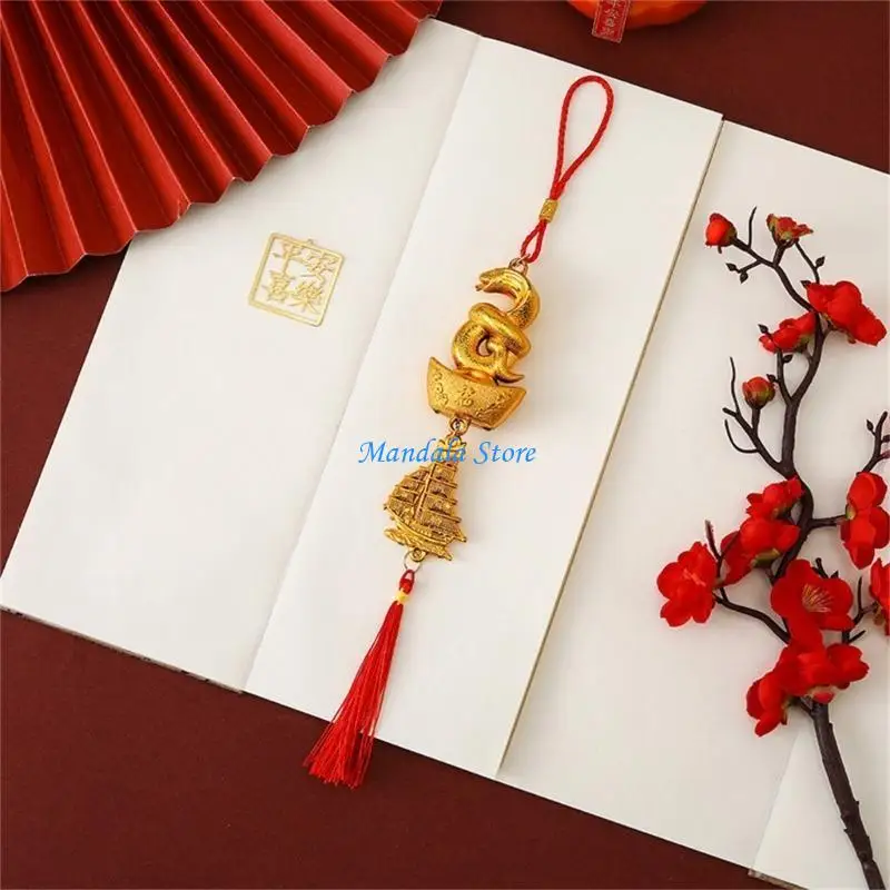 

U2JC Years of The Snake Charm 2025 Decorative Hanging Pendants for Good Fortunes