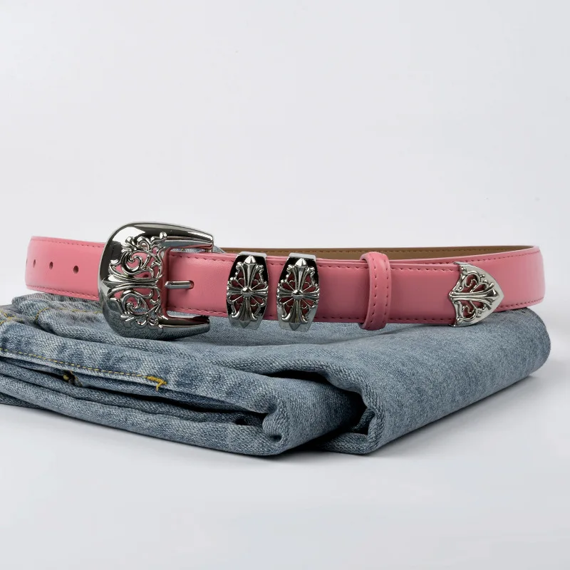 Ceinture en cuir sculptée vintage pour femme, simple et polyvalente, jeans assortis, surintendant décontracté, modèles féminins