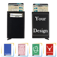 Engraving Rfid Credit Card Holder Smart Minimalist Pop Up Metal Wallet Slim Thin Bank Cardholder Case Customized Wallets for Men