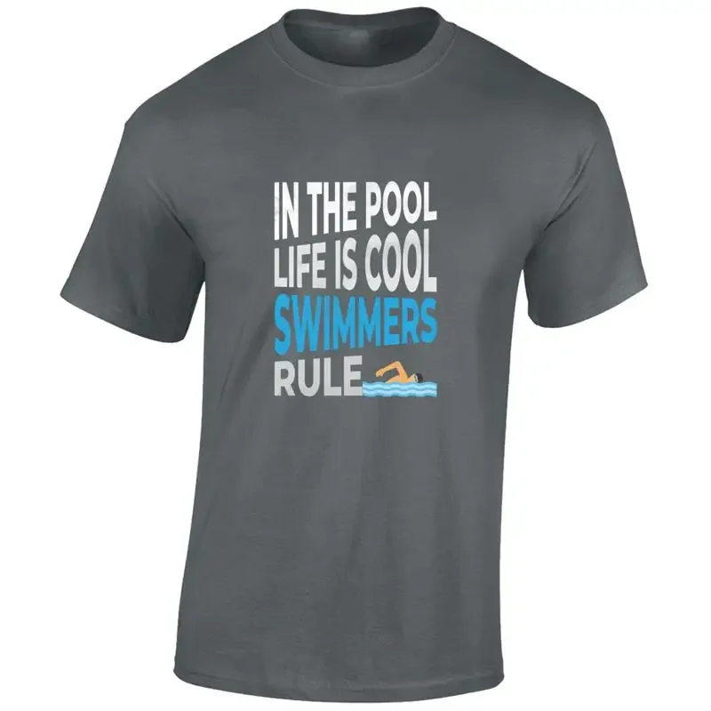 SWIMMERS RULE MENS T SHIRT SWIMMING COOL GIFT IDEA PRESENT TOP TRAINING