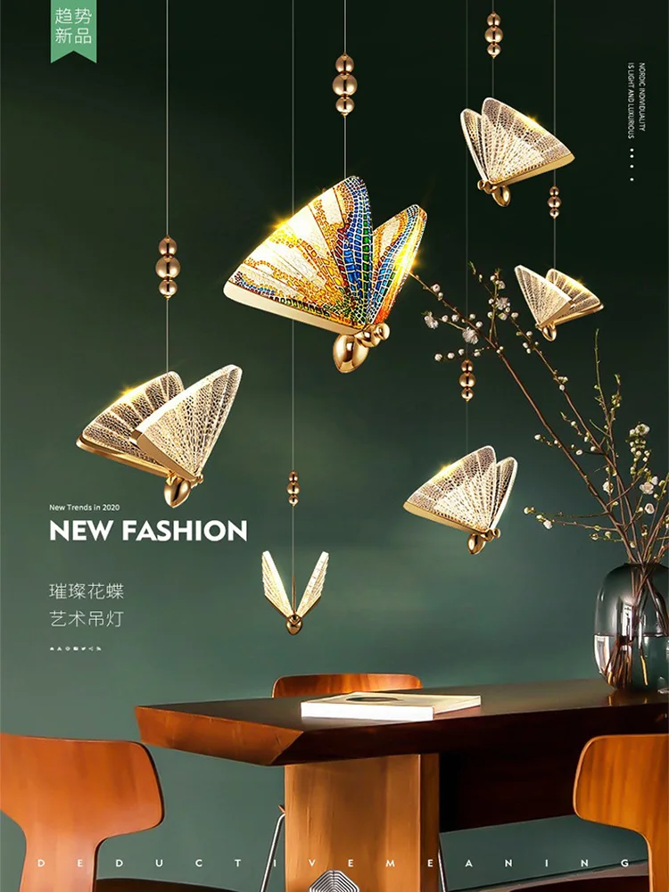 

Modern LED Chandelier Butterfly Lamp Pendant Lamp Living Room Bedroom Bedside Staircase Hall Dining Room Art Lighting