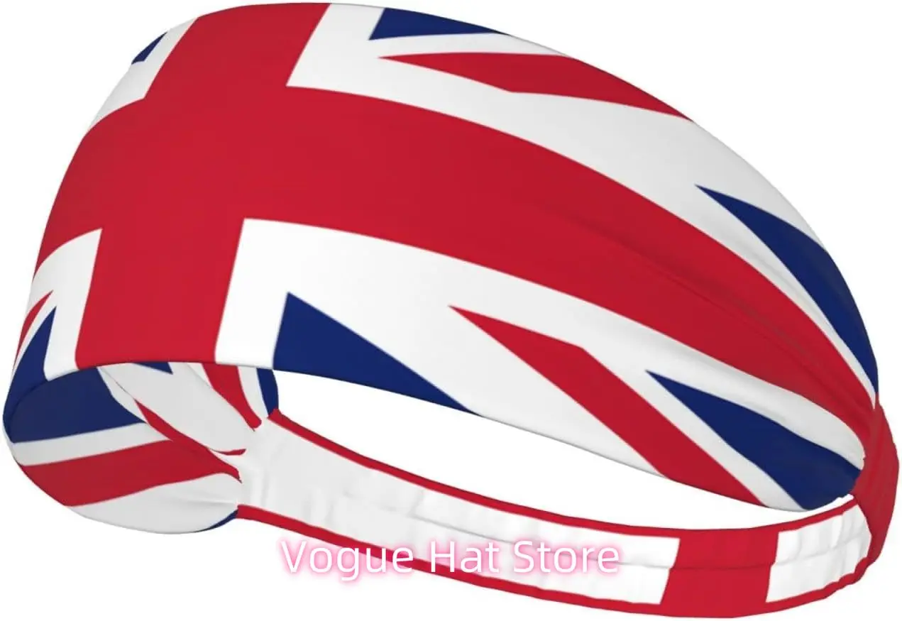 

British Flag Elastic Exercise Headband, Fitness Exercise Yoga Cycling Headband, Outdoor Sports Elastic Sweat-Absorbing Headband,
