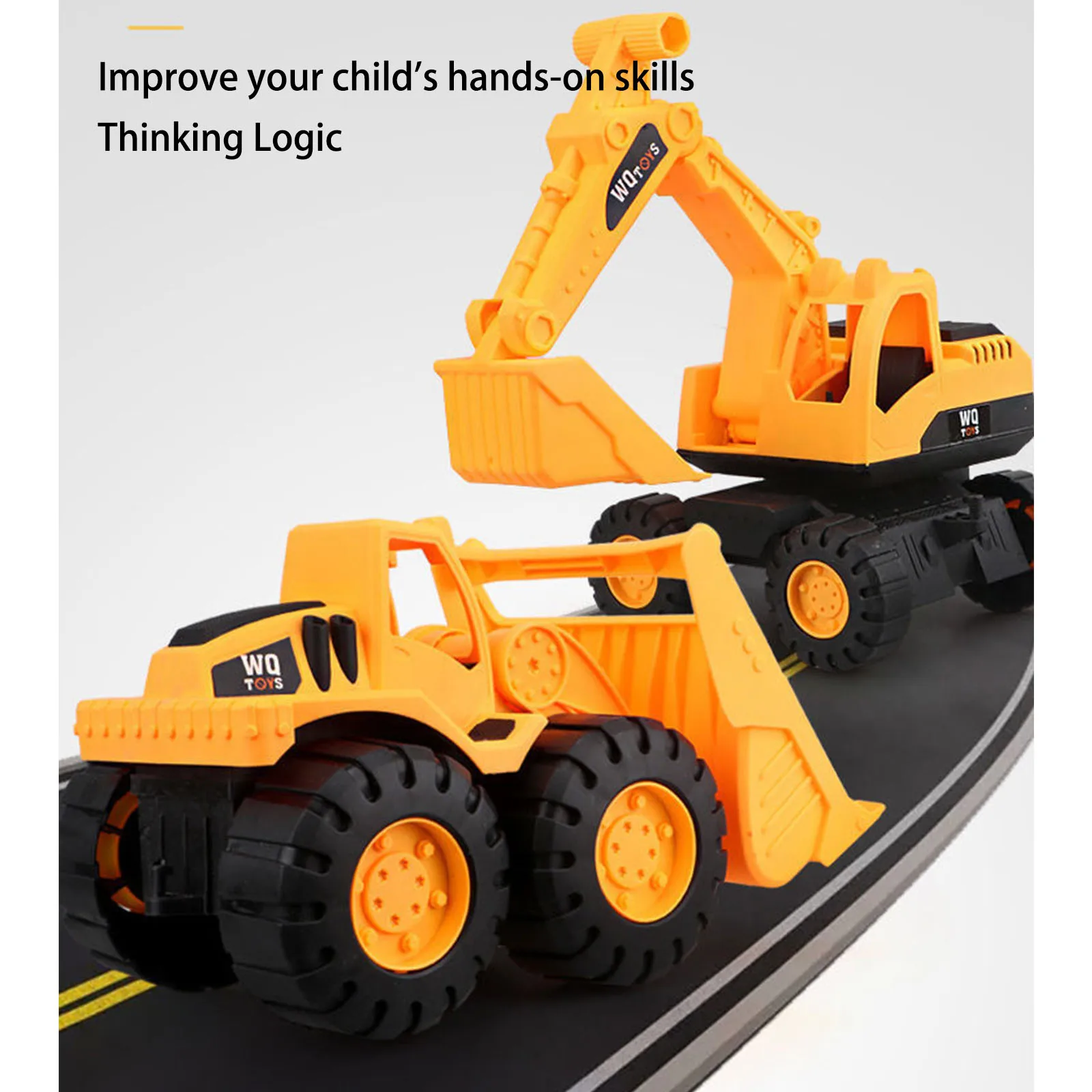 D.G. PLAYER Construction Vehicle Plastic Excavator Bulldozer Forklift Truck Urban Construction Toys For Boys Children