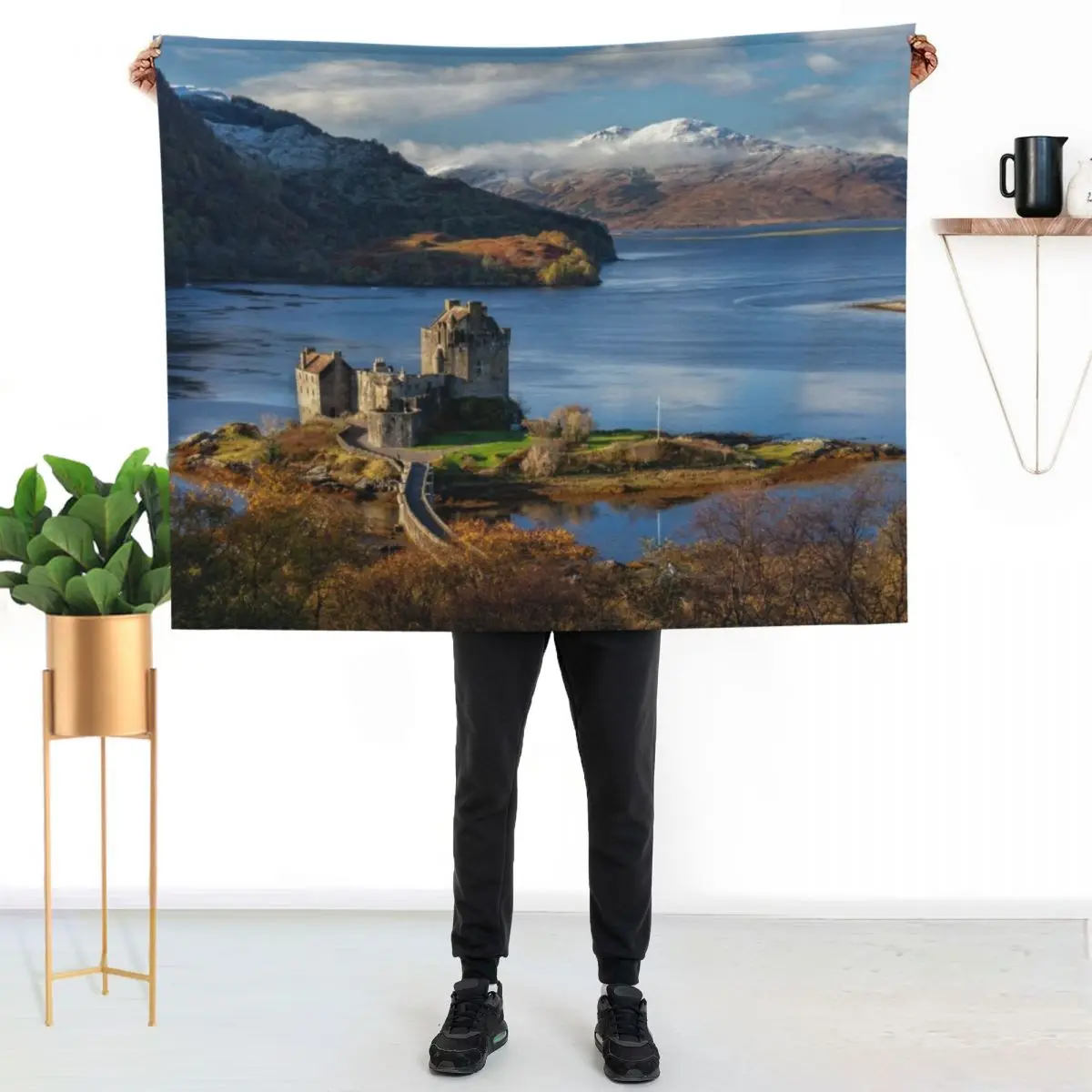 Isle of Skye and Eilean Donan Castle in Autumn. Scotland Throw Blanket Baby warm for winter Sofa wednesday Hairy Polar Blankets