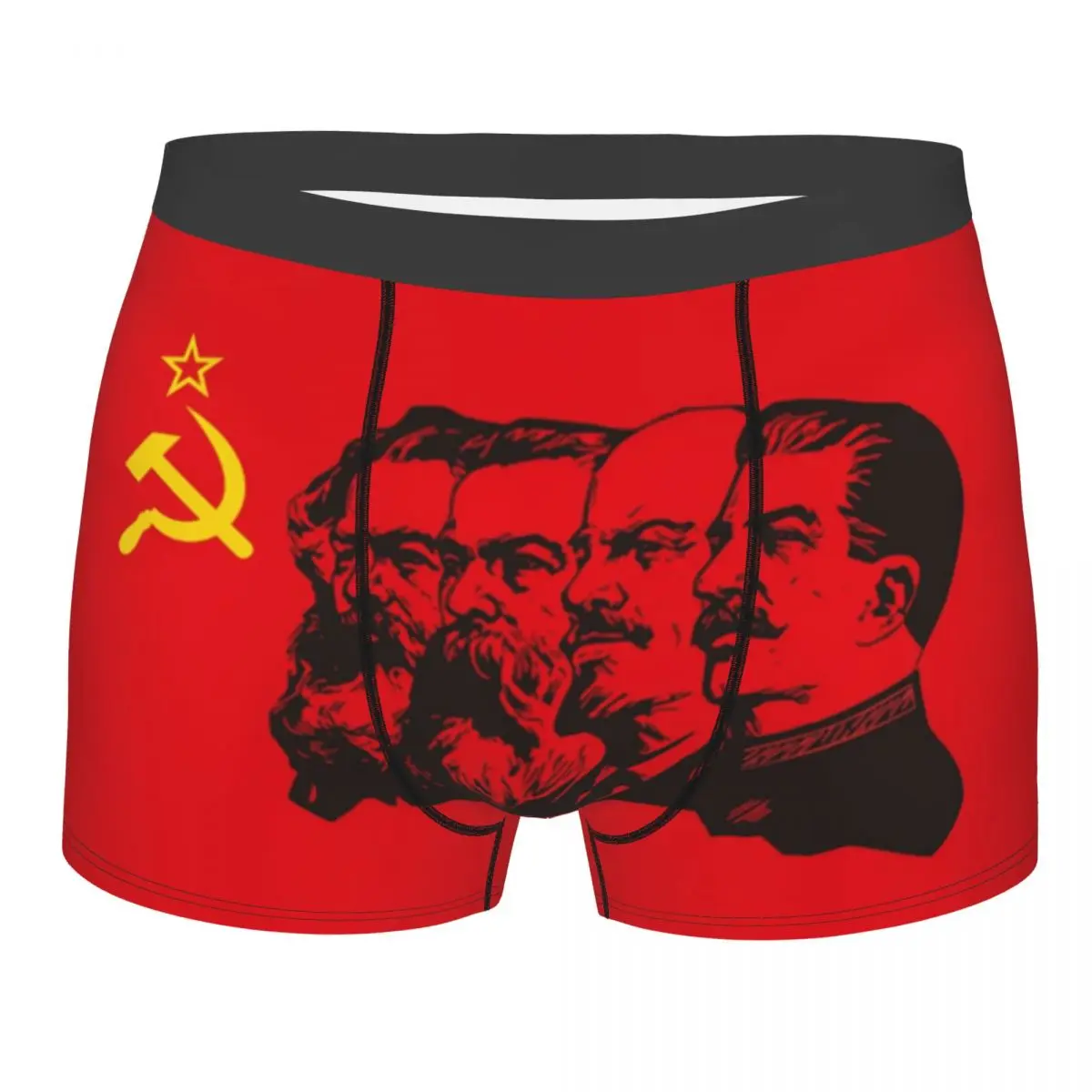 

Custom Communist Flag Underwear Men Stretch CCCP USSR Communism Boxer Briefs Shorts Panties Soft Underpants For Homme