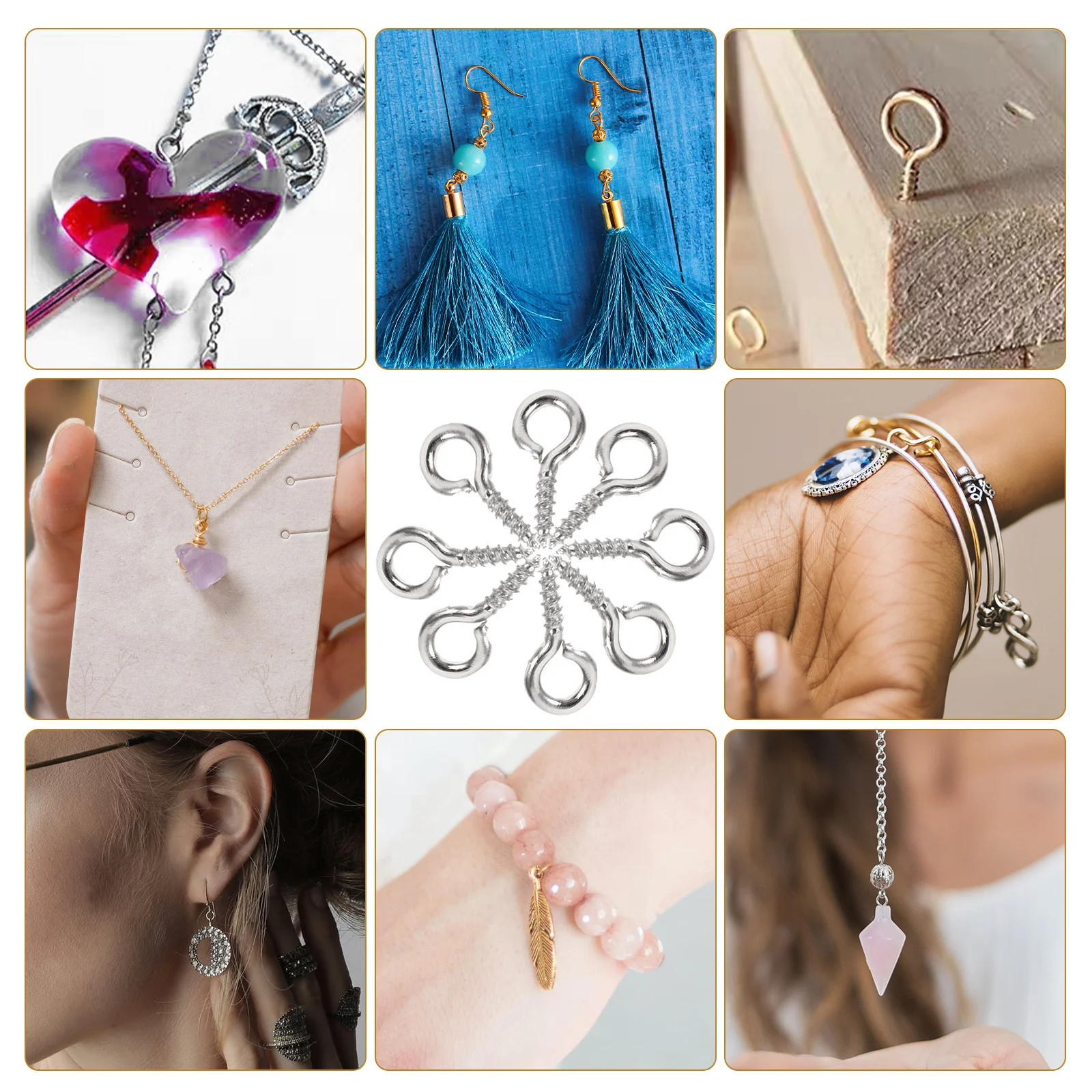 

500Pcs Mini Screw Eye Pin Pegs for Jewelry Making Crafting DIY Necklace Bracelet Keychain Accessories Screw Eye Pin