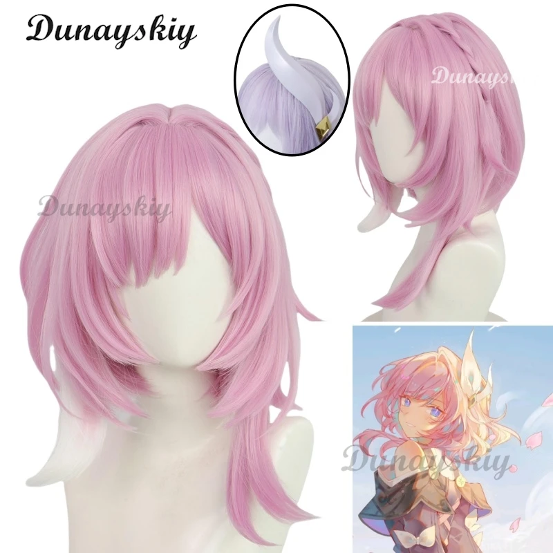 

Game Honkai Star Rail Cyrene Cosplay Wig Headwear Pink Gradient Hair Women Girls Halloween Party Carnival Role Play