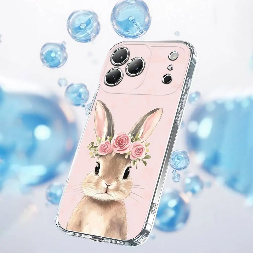 Cute Lovely P-Peter Rabbit Phone Case For iPhone 17,16,15,14,13,12,11 Plus,Pro,Max,Plus,E,SE4,Air,Mini Transparent