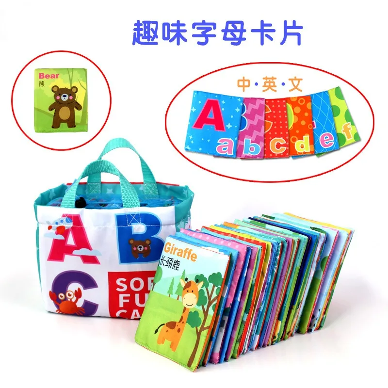 

Baby Puzzle Early Education Enlightenment Cognitive Card Cloth Book Alphanumeric Cognitive Toy Cloth Book Handbag Set