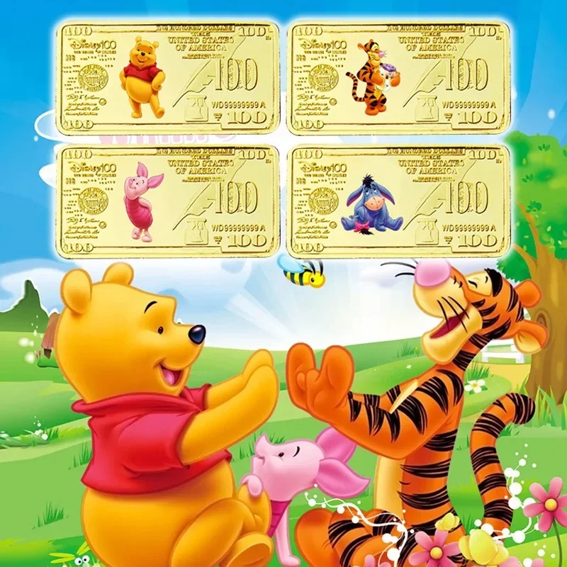 

Disney Gold Coin Commemorative 100th Anniversary Coin Winnie The Pooh Series Anime Character Tigger Piglet Collectibles Gifts