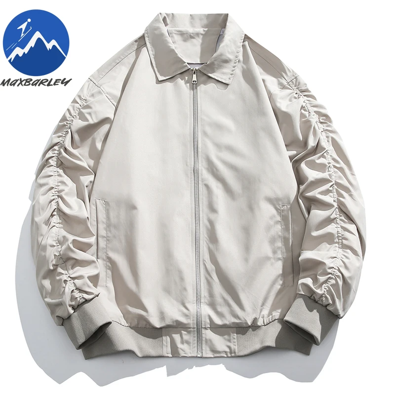 Maxbarley Sequin Jackets Men Street Loose Lapel Baseball Suit Outwear Autumn 2025 Motorcycle Windproof Jacket Normcorers