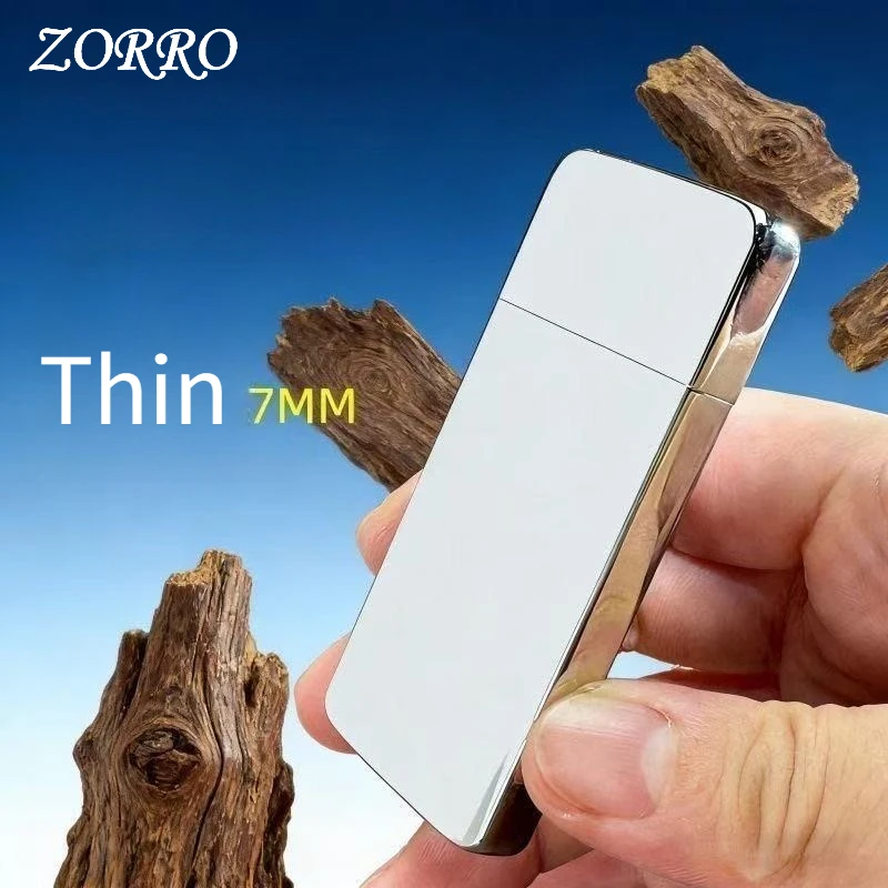 

Zorro Second-Generation ZC5 Engraved Brass Kerosine Lighter with Slim Portable White Copper Inner Tank, Customizable Men's Gift